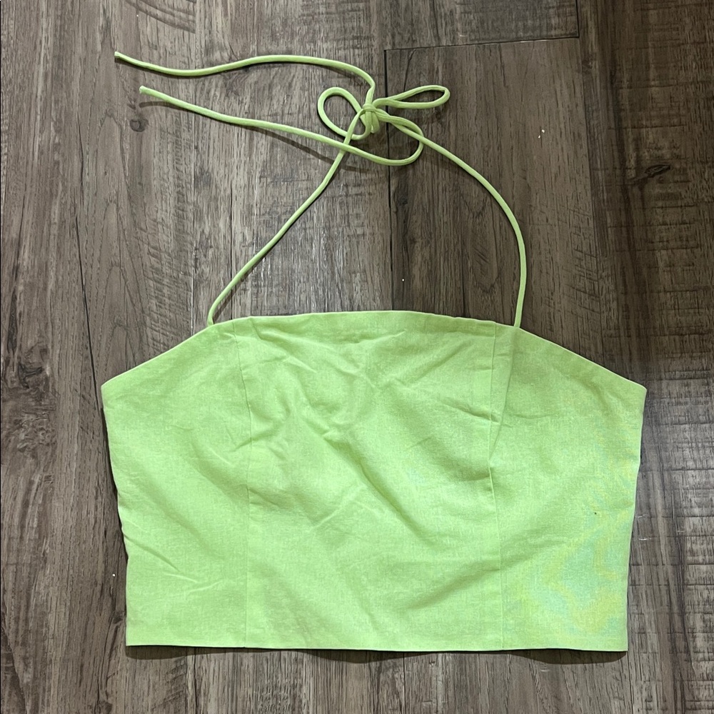 Anthropologie Lime Green Halter Top